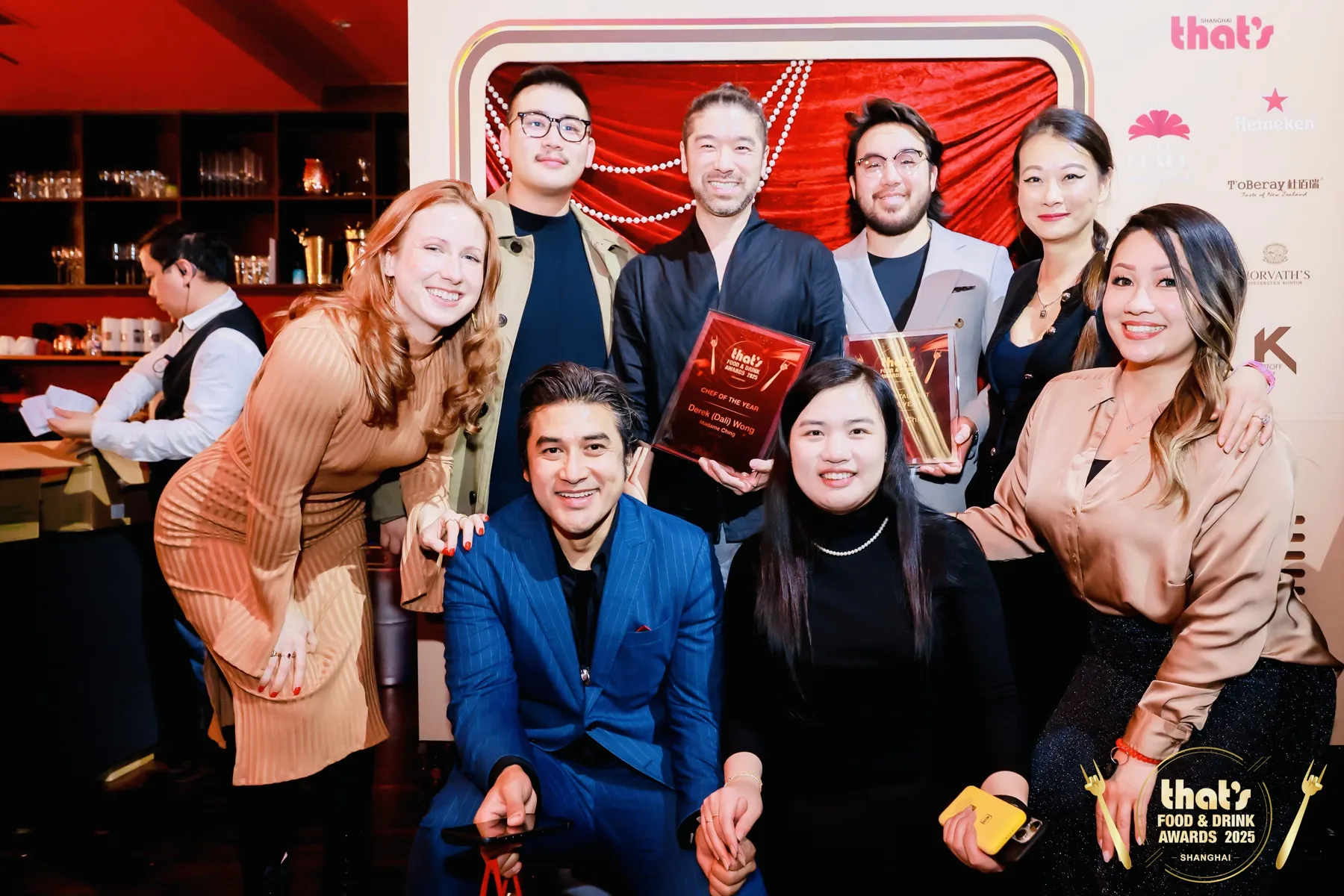Nil with the Madame Ching team at the awards